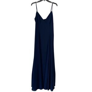 Love Story by Joanna August Bridesmaid Maxi Gown Dress 8 Blue V-Neck Wedding